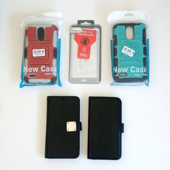 "LG Stylo 3" Cell Phone Case Bundle 4 Cases 1 Tempered Glass Screen Protector - Picture 1 of 16